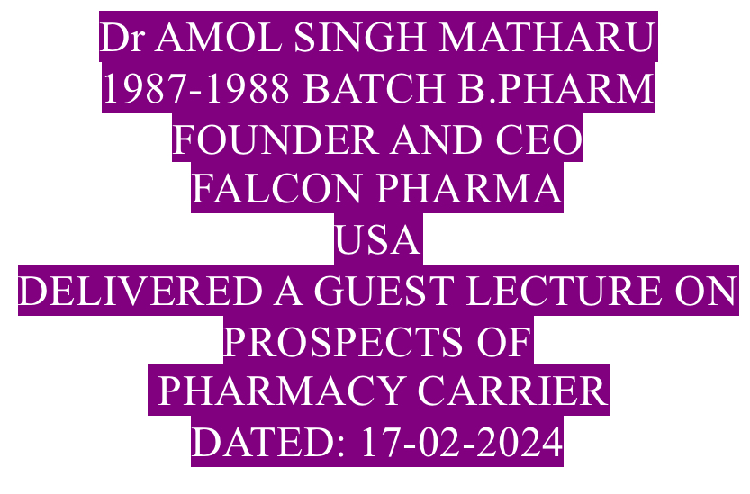 AMOL SINGH MATHARU B.PHARM 1987-1988 BATCH 